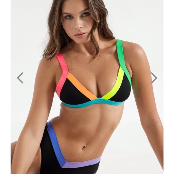 NWT OneOne Swimwear Bikini SET Jena Sims 2023 Coco Cay Black Kameron Jesse New - Picture 1 of 9